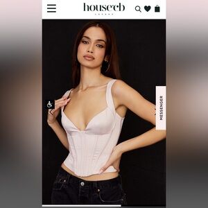 NWT House of CB LIBERTY CRYSTAL SATIN CORSET M REGULAR CUP